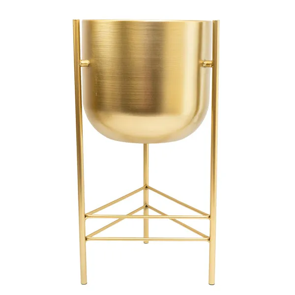 Small - Gold Metal Planter on Elegant Stand