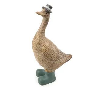 Small Grey Duck Ornament with Spotty Wellies - 20.6cm kitchen essentials, utensils set