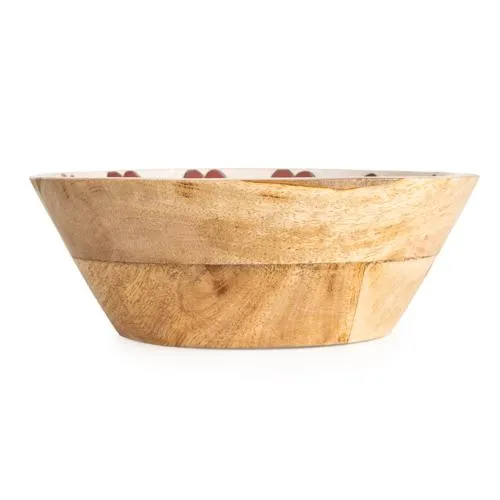 Small Mango Wood Bowl with Meze Enamel Interior
