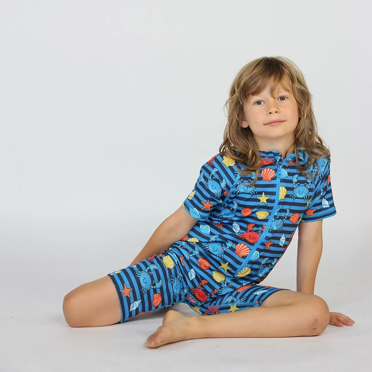Sm?folk Brilliant Blue UV50 Swimsuit With Crabs
