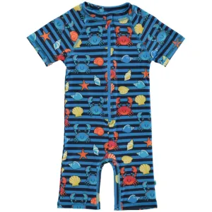 Sm?folk Brilliant Blue UV50 Swimsuit With Crabs
