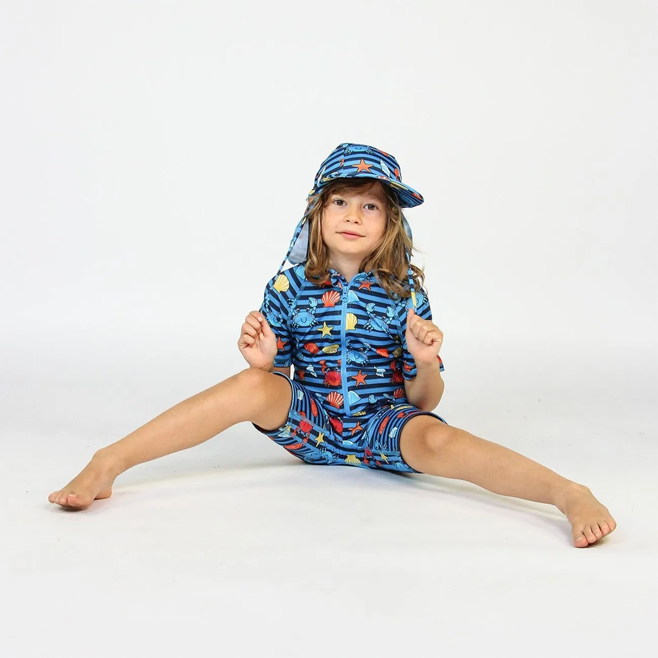 Sm?folk Brilliant Blue UV50 Swimsuit With Crabs