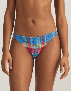 Smocked Madras Devin Hipster Bikini Pant - Multi