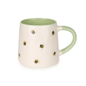 Soft Green Ceramic Tapered Mug with Bee Detail kitchen essentials, utensils set