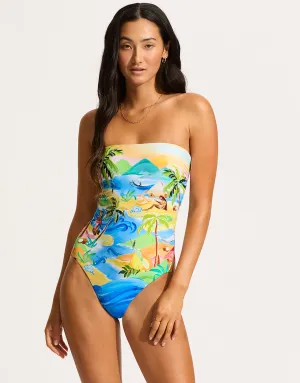 South Pacific Bandeau Swimsuit - Turquoise