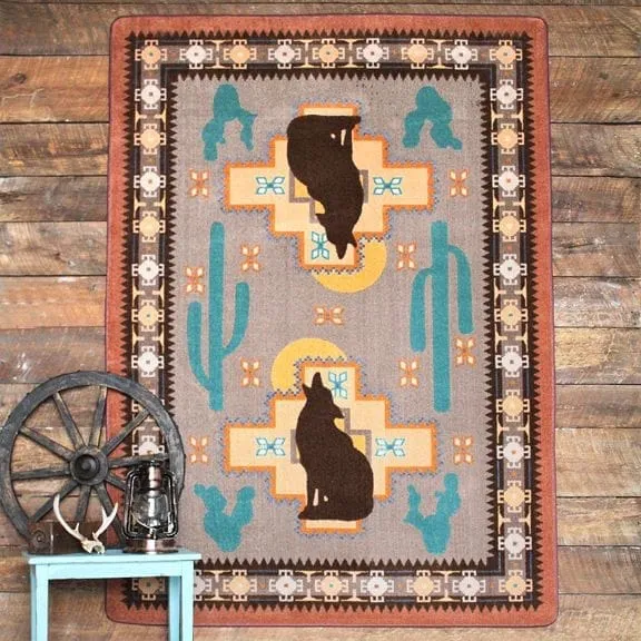 Southwest Coyote Area Rugs folding guest bed, rollaway bed