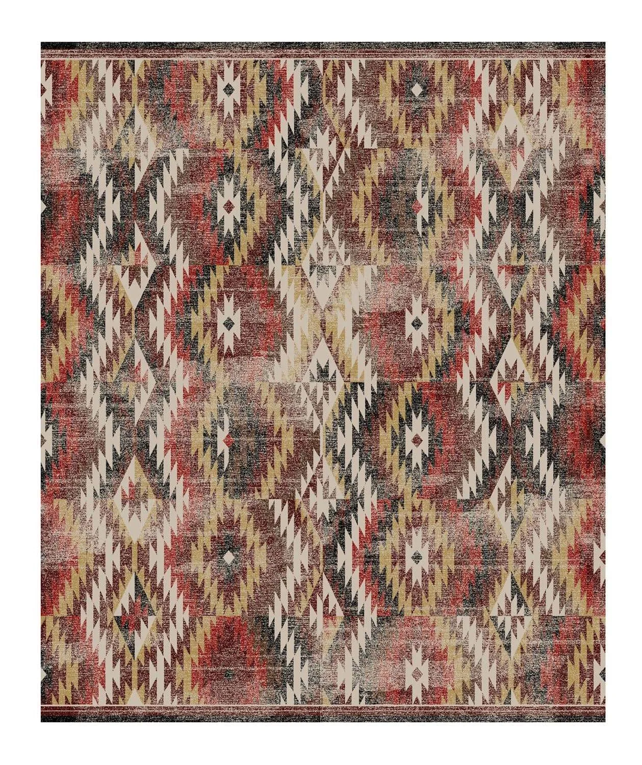 Southwestern Distressed Oversized Area Rug sectional couch, U-shape sofa