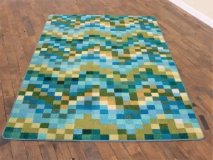 Spa Tiles Aqua Blue Rugs serving tray, cheese board