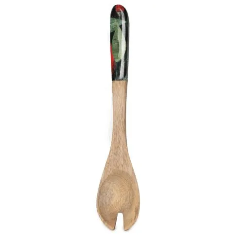 Spoon and Fork Set - Mango Wood with Chilli Print