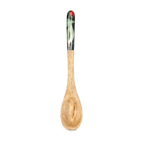 Spoon and Fork Set - Mango Wood with Chilli Print