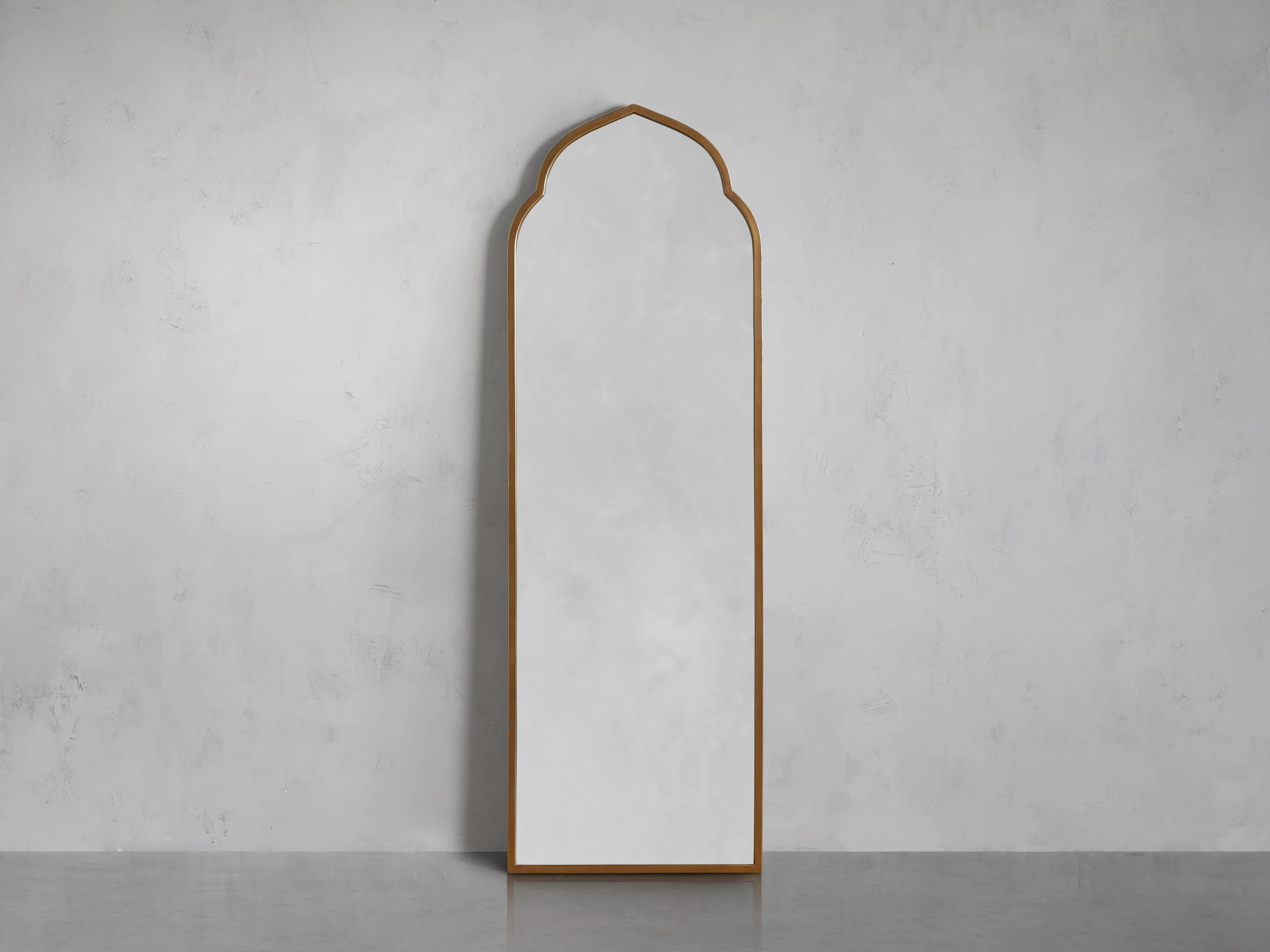 St Germain Arch Floor Mirror in Gold