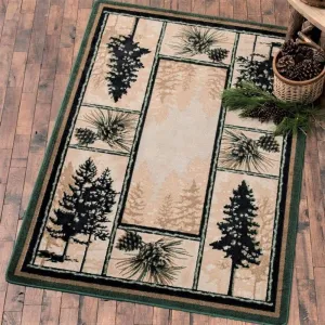 Stoic Pines Rug - Forest sectional couch, U-shape sofa