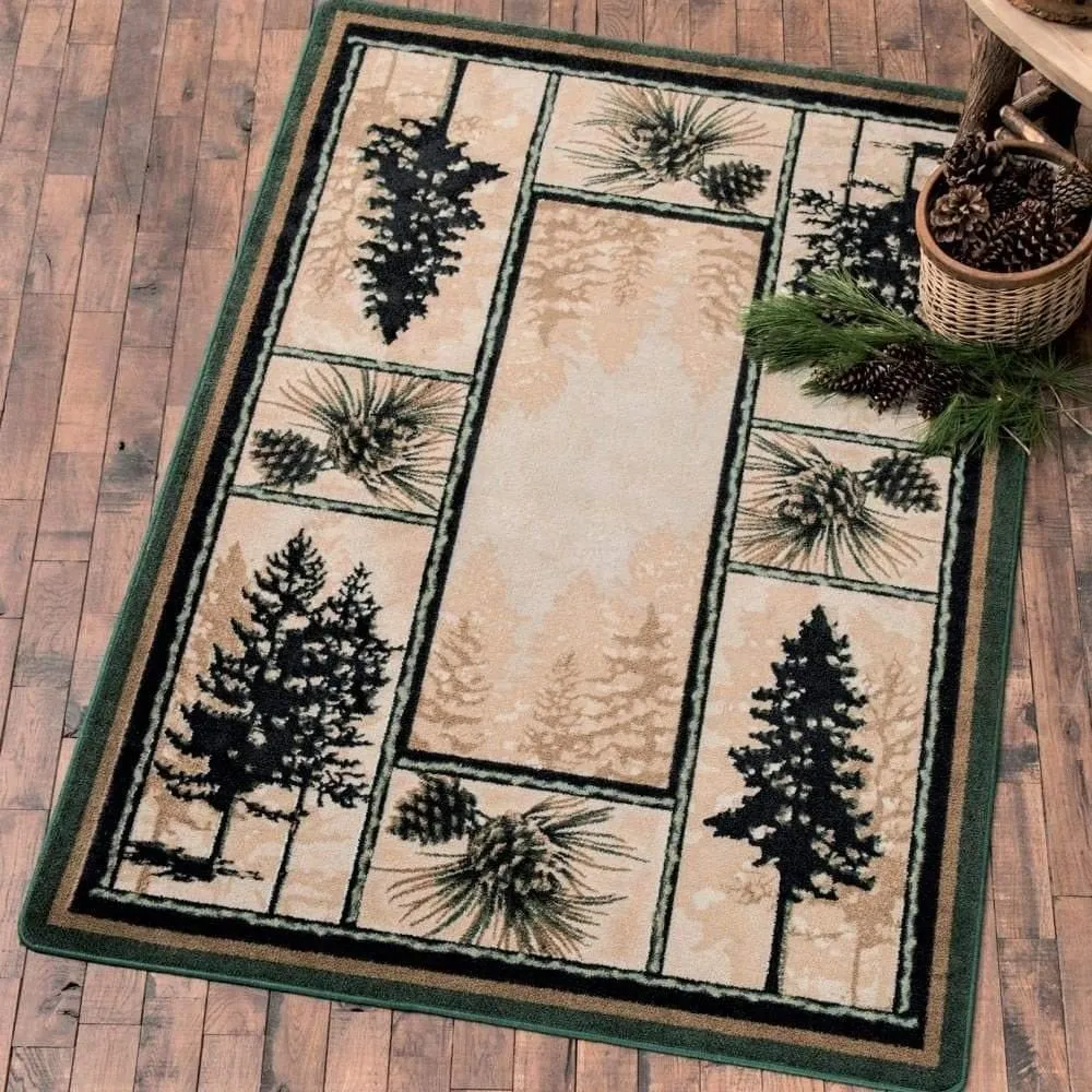 Stoic Pines Rug - Forest sectional couch, U-shape sofa