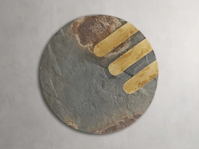 Stone Brass Circle Wall Art