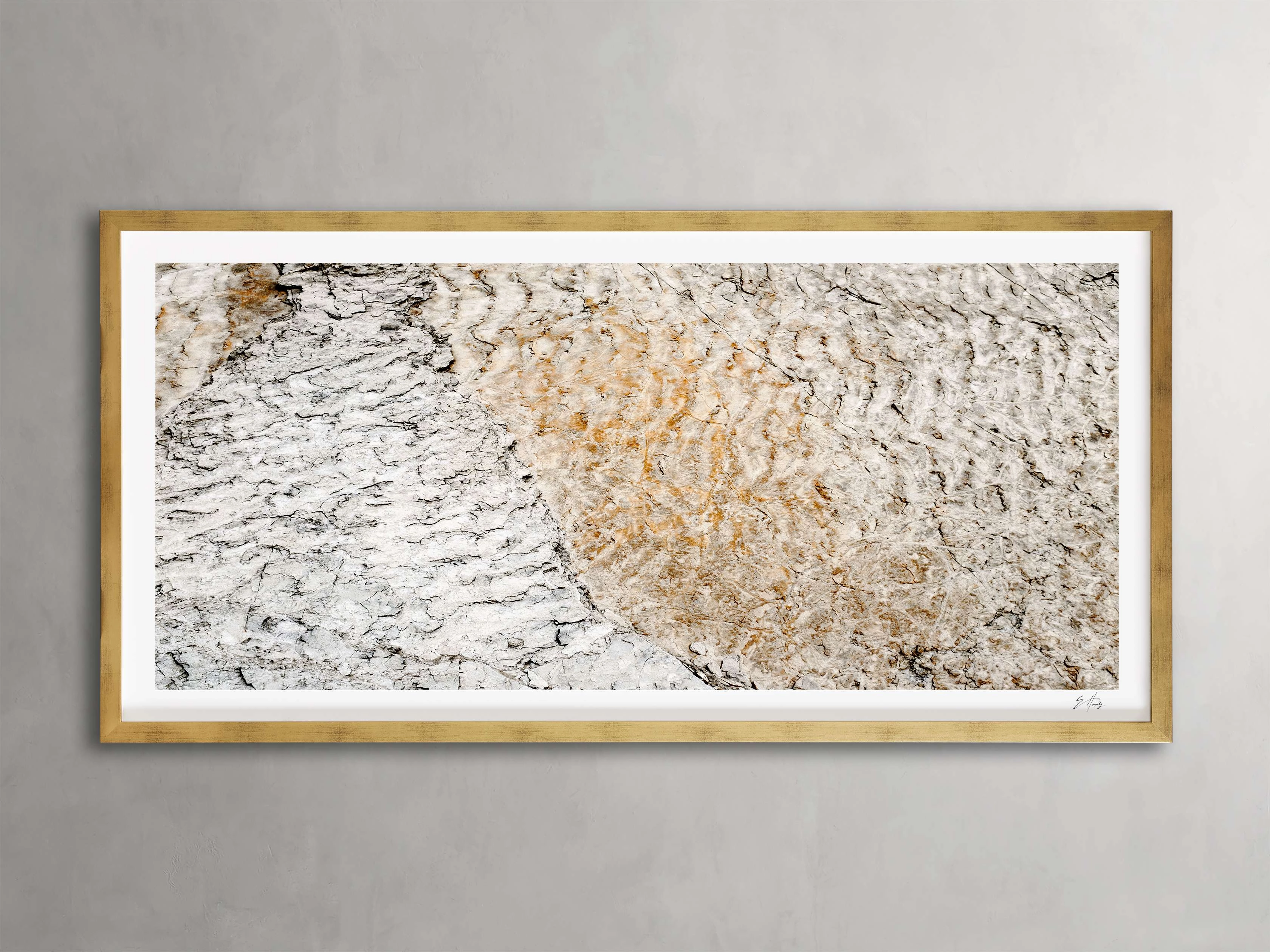 Stone Composition I Framed Print in Gold