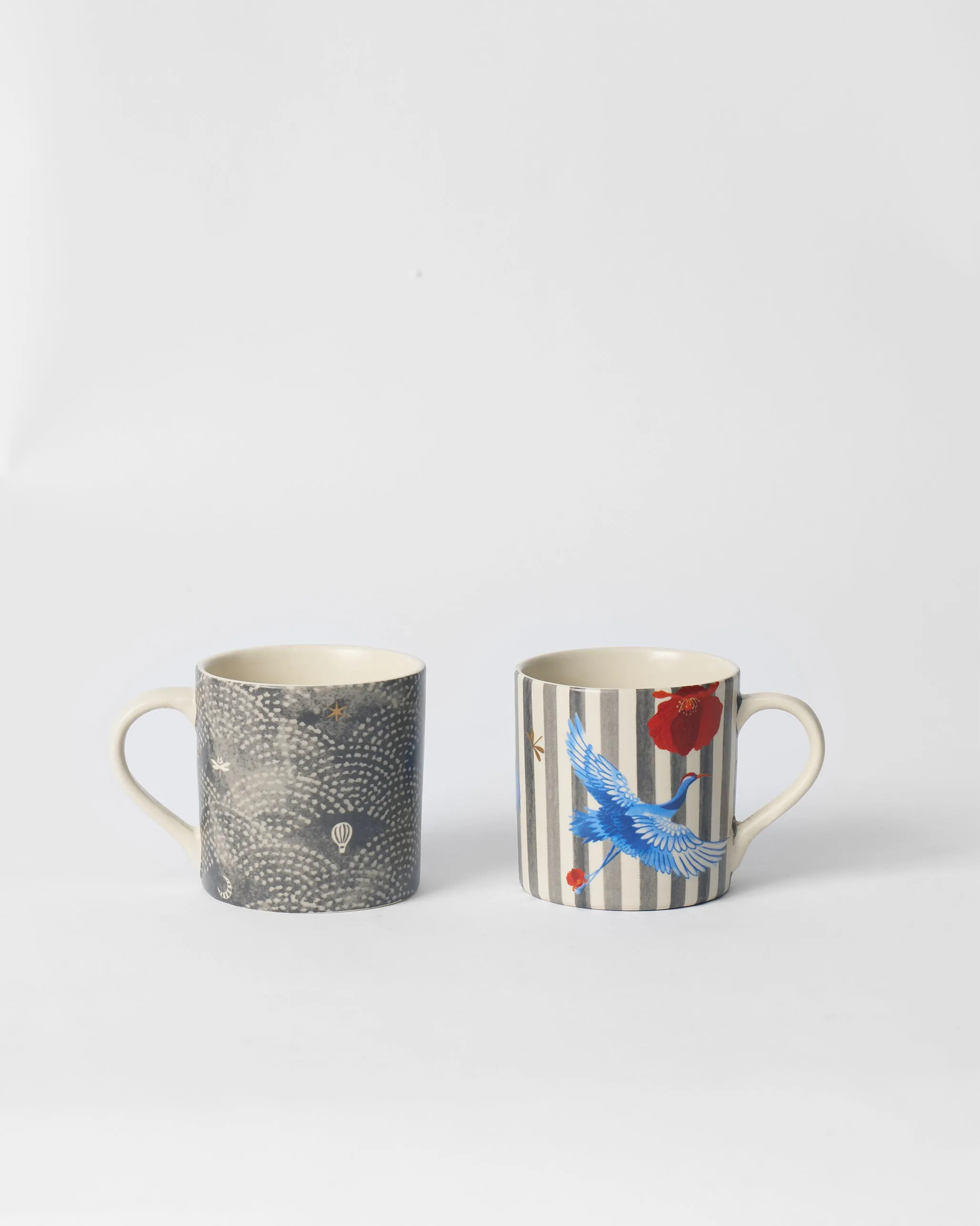 Striped Crane Straight Mug - Set of 2 clothes drying rack, folding drying rack