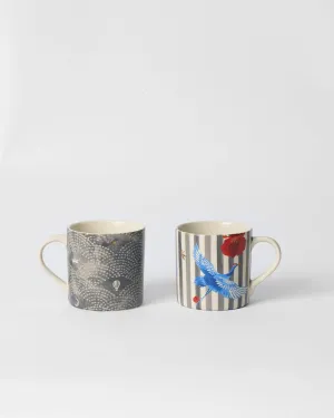 Striped Crane Straight Mug - Set of 2 clothes drying rack, folding drying rack