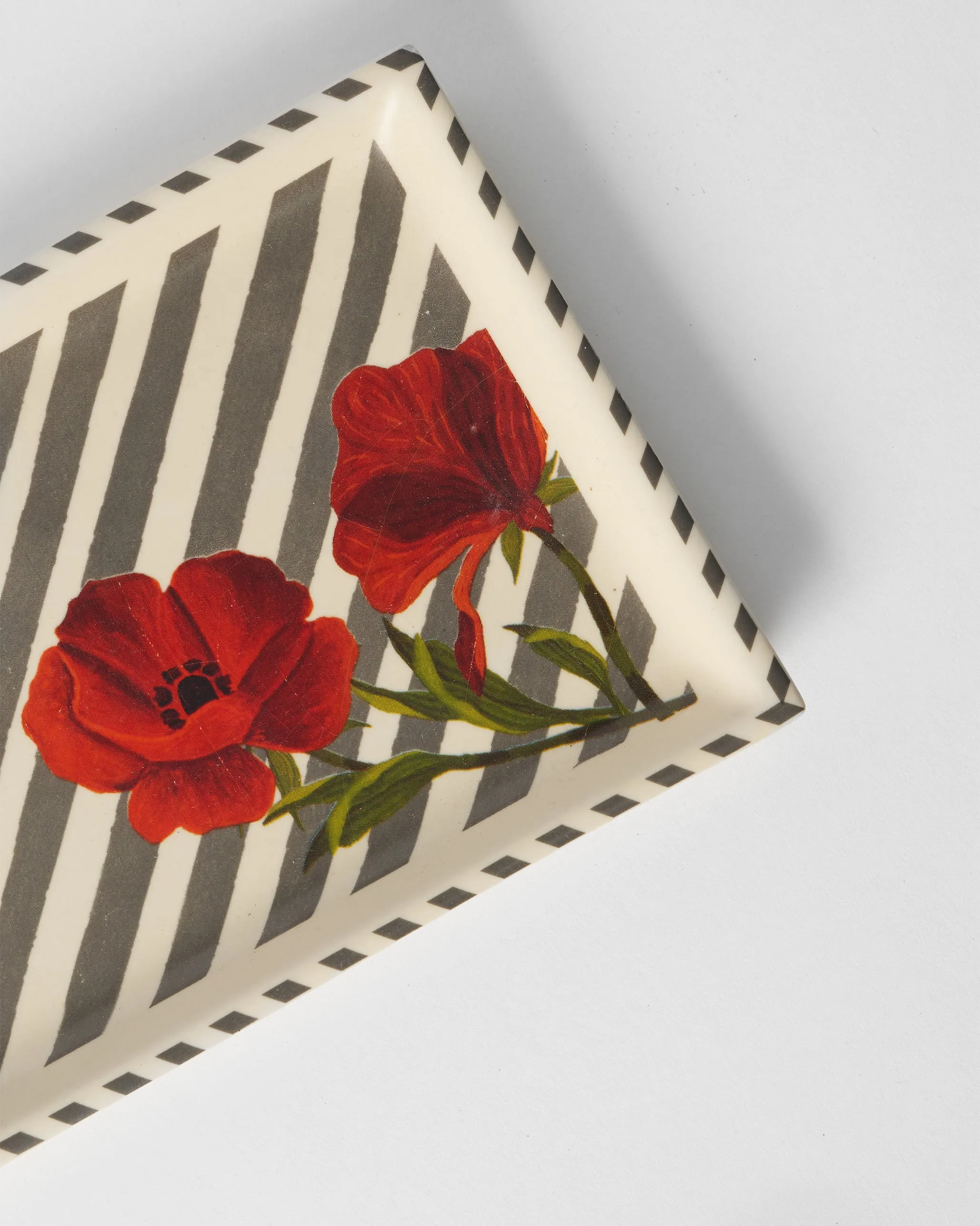 Striped Poppy Cookie Tray with Tong