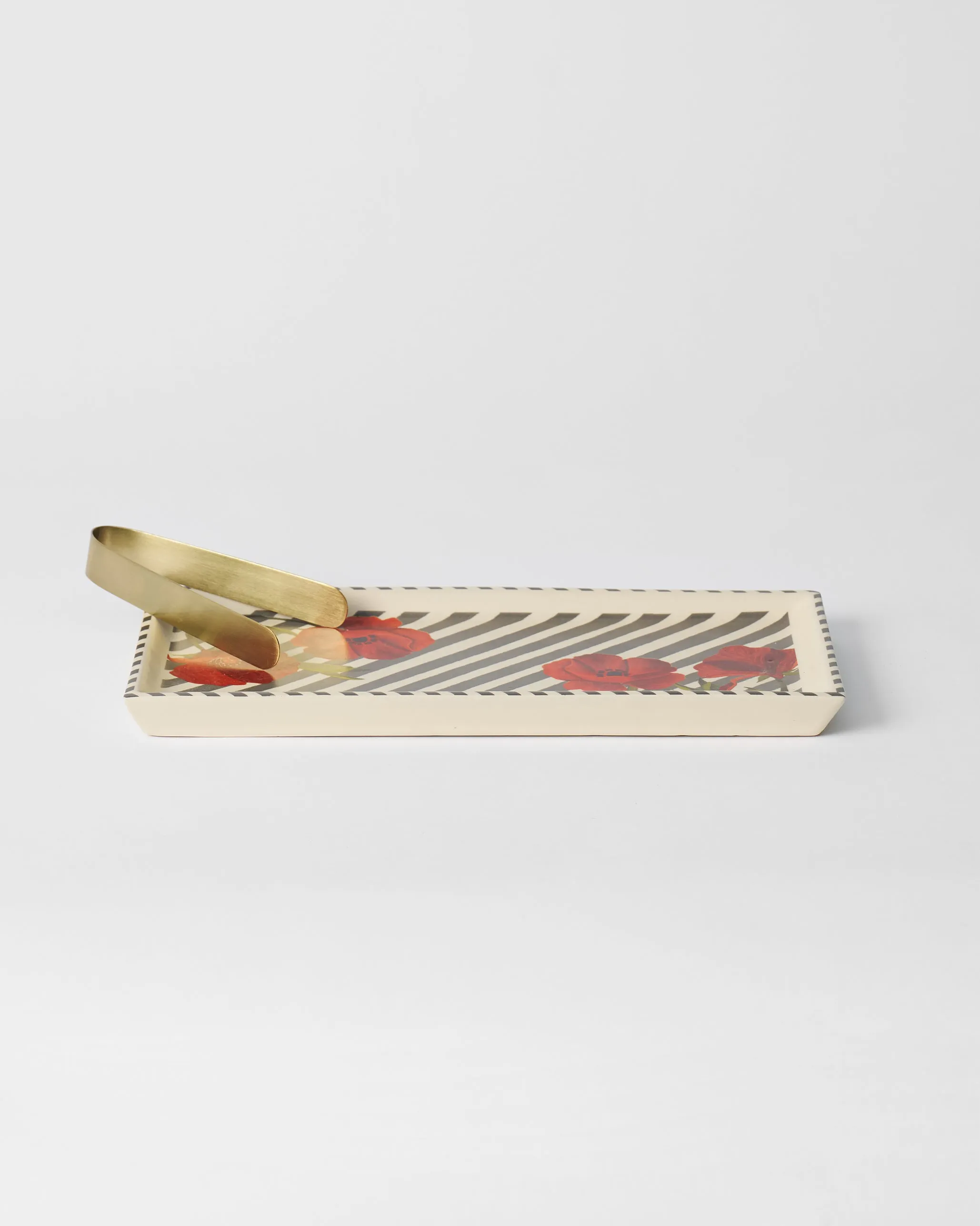 Striped Poppy Cookie Tray with Tong