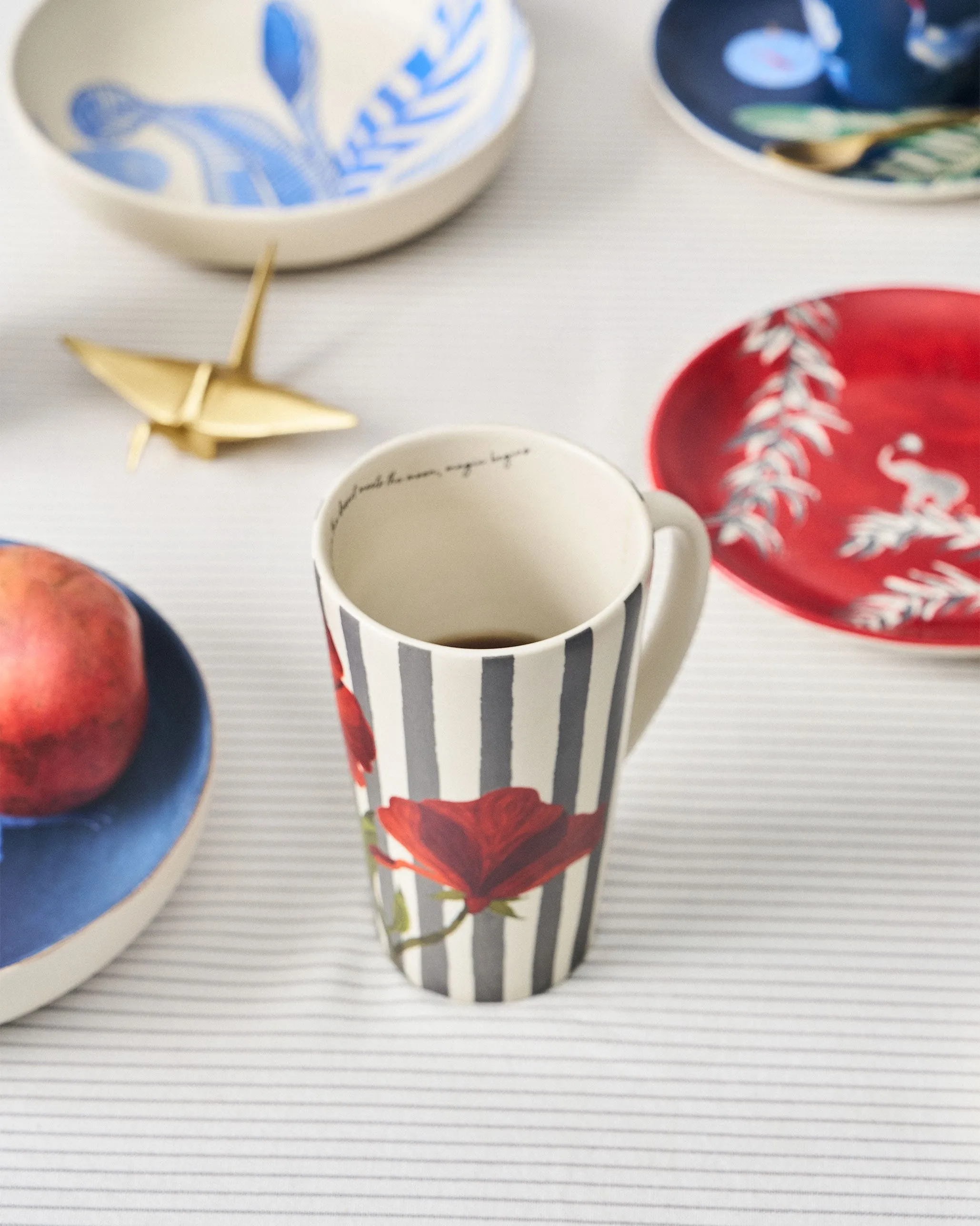 Striped Poppy Tall Mug