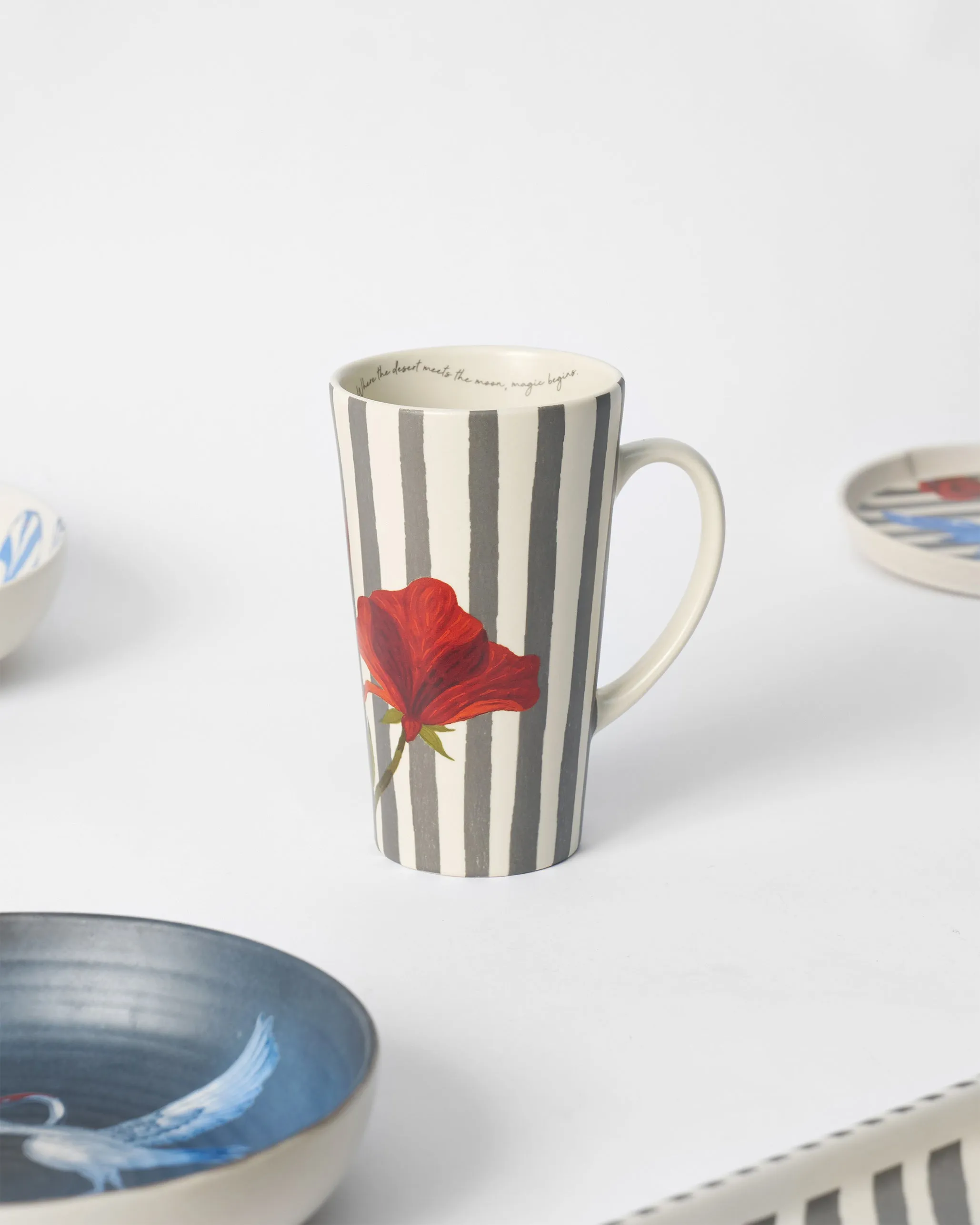 Striped Poppy Tall Mug