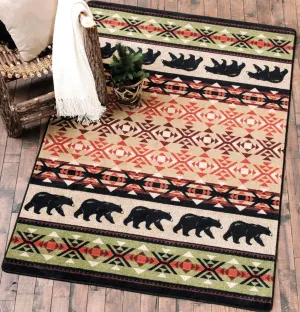 Strolling Black Bear Lodge Rugs sectional couch, U-shape sofa