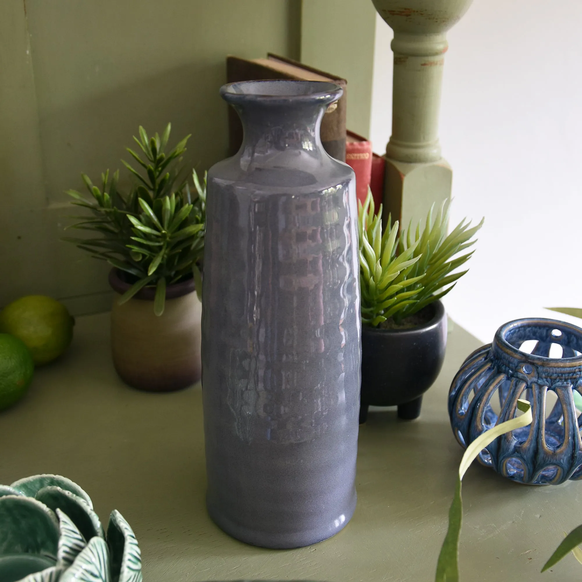 Stunning Reactive Blue Bottle Vase