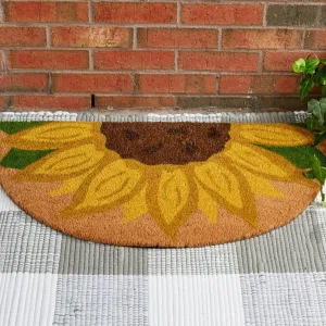 Sunflower Print 1/2 Rug Doormat modern serveware, serving platter
