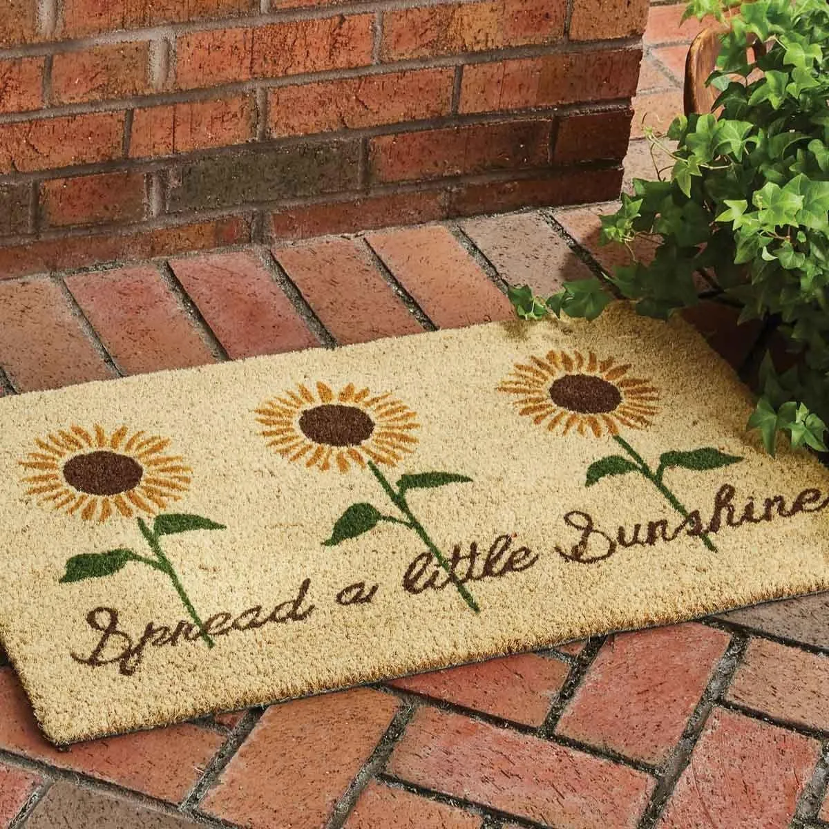 Sunflowers & Sunshine Doormat sectional couch, U-shape sofa