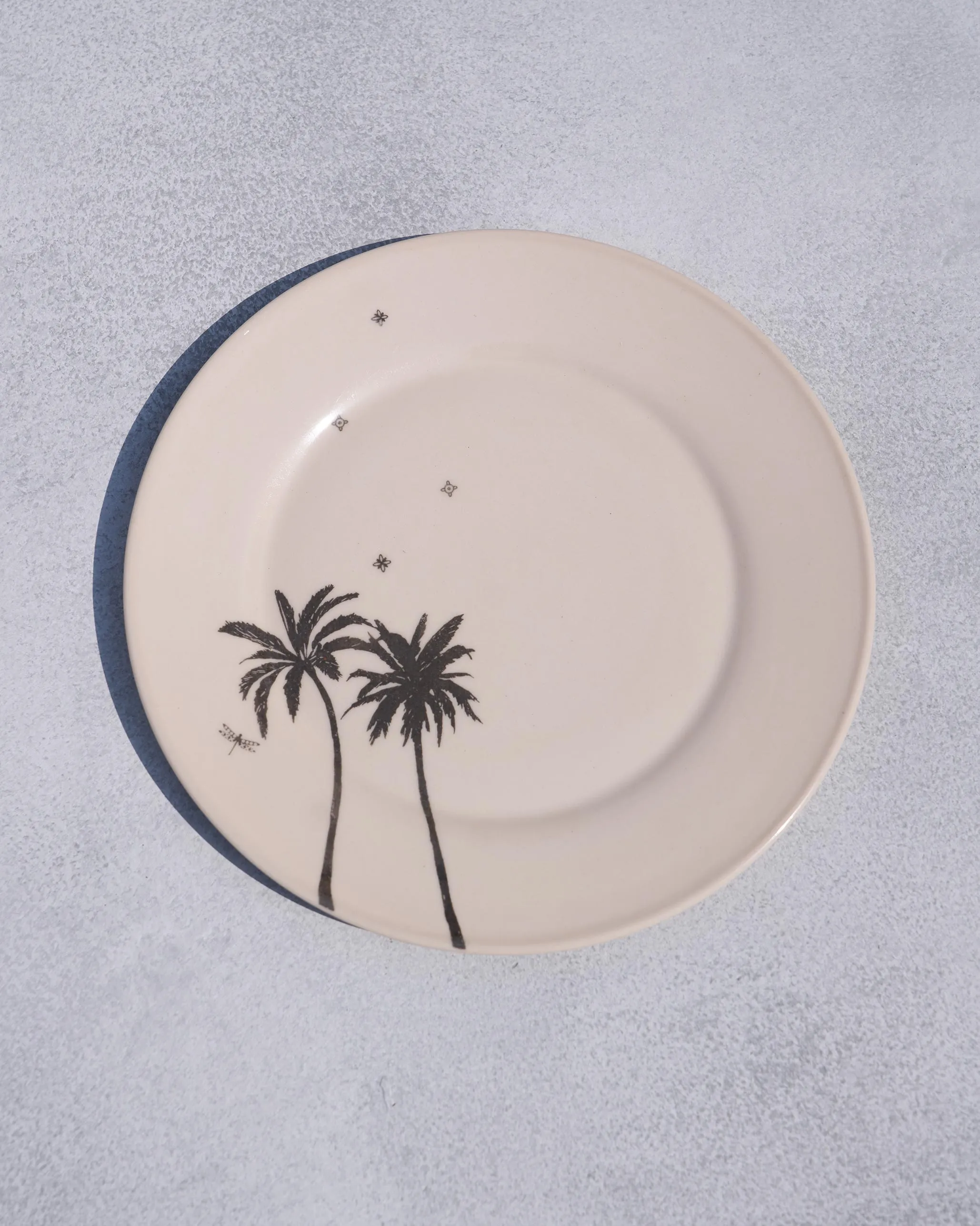 Swaying Palm Quarter Plate - Ivory chef knife, kitchen knife