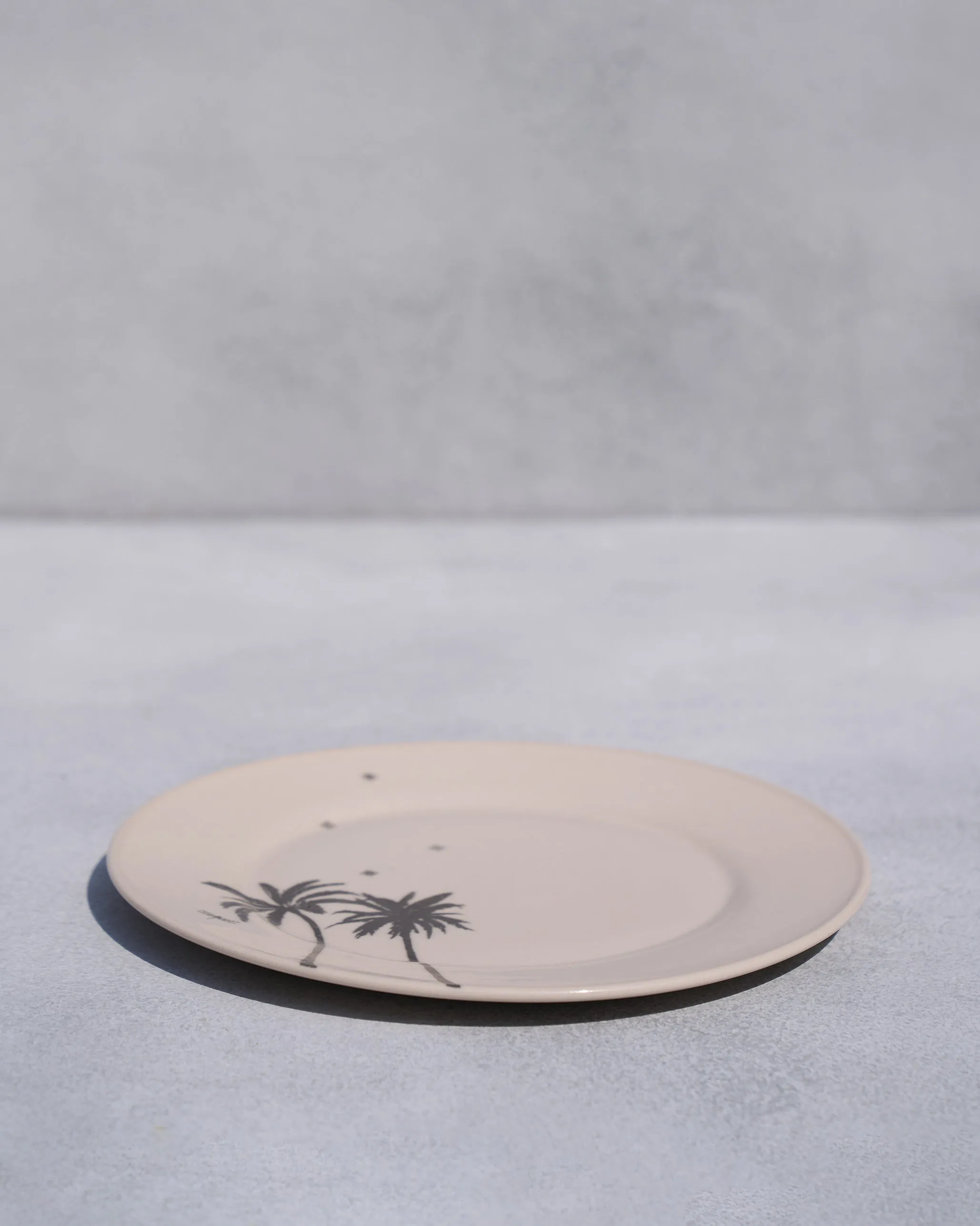 Swaying Palm Quarter Plate - Ivory