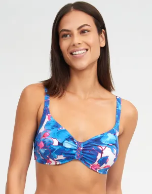 Tahiti Underwired Bikini Top - Blue Floral