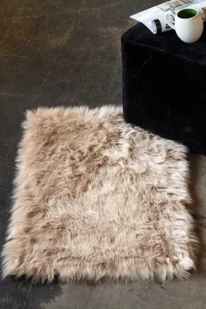Tan Faux Fur Accent Rug 2'x3' sectional couch, U-shape sofa