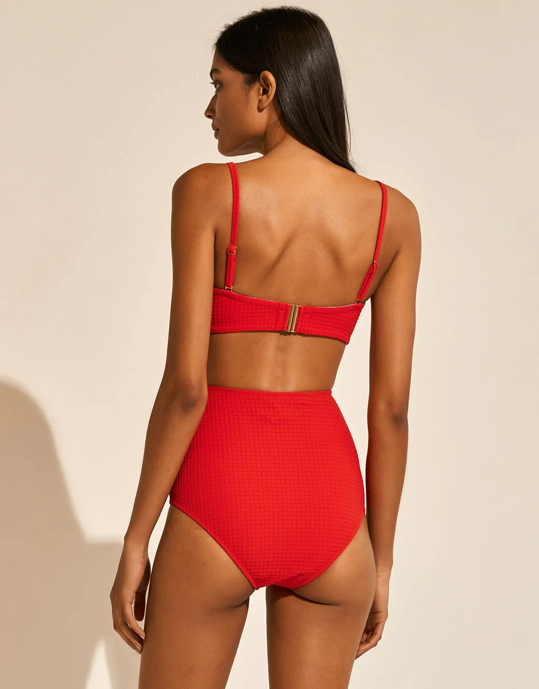 The Bloom Bandeau Bikini Top - Radiant Red