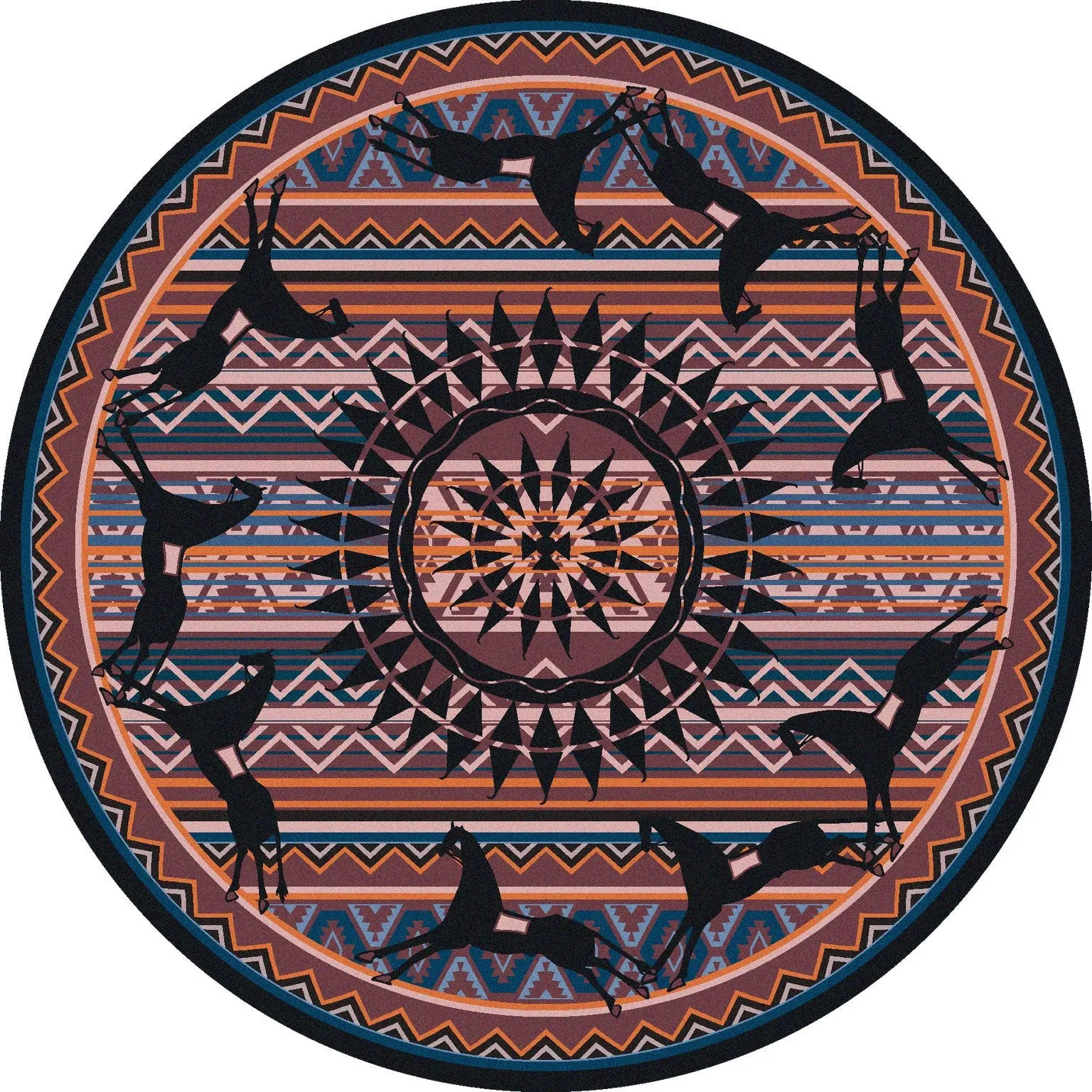 The Ghost Riders Area Rugs - Blue