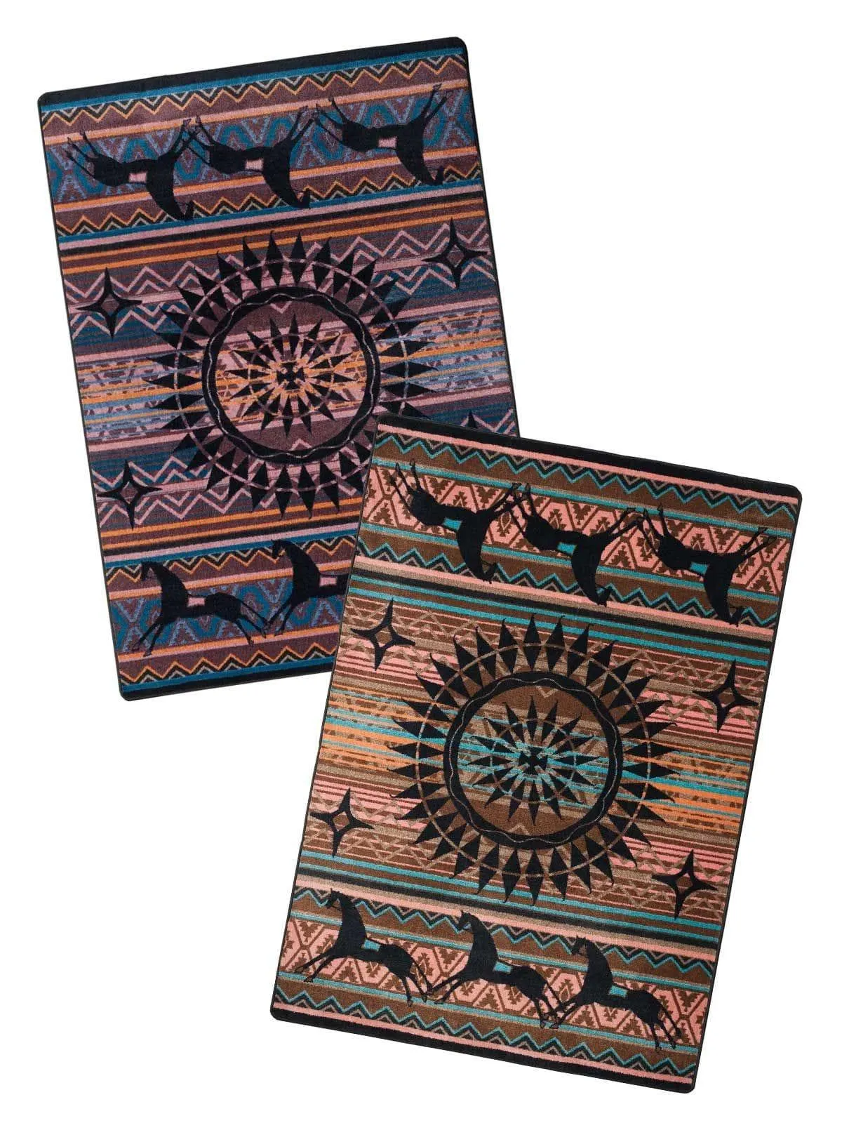 The Ghost Riders Area Rugs - Turquoise