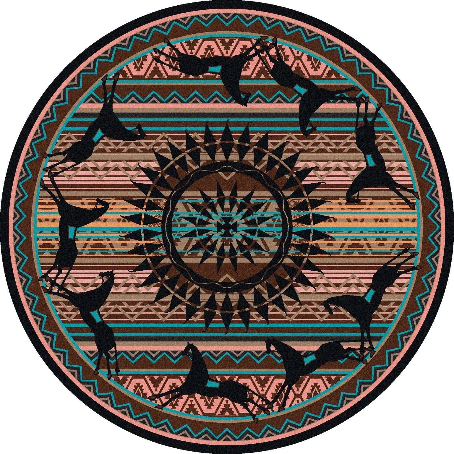 The Ghost Riders Area Rugs - Turquoise