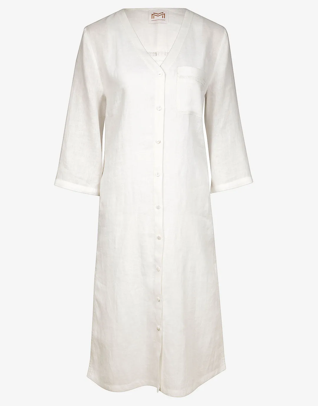 The White Collection Midi Beach Shirt - Natural White