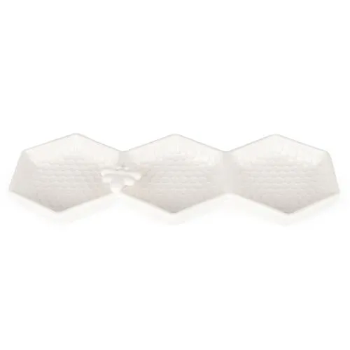 Three-Section Ceramic Dip Dish with Bee Detail