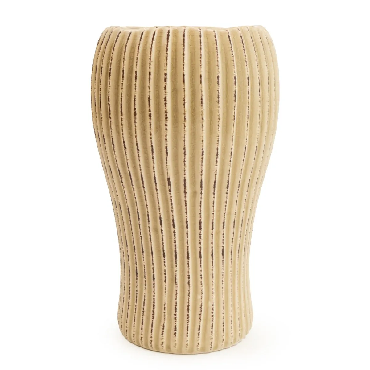 Timeless Elegance Cream Dutch Ridged Vase