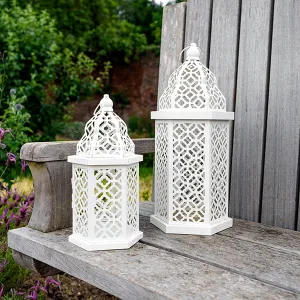 Timeless Medium Cream Lantern with Intricate Cut-Out Design kitchen essentials, utensils set
