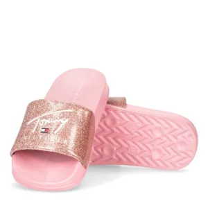 Tommy Hilfiger Flag Print Pool Slide Pink