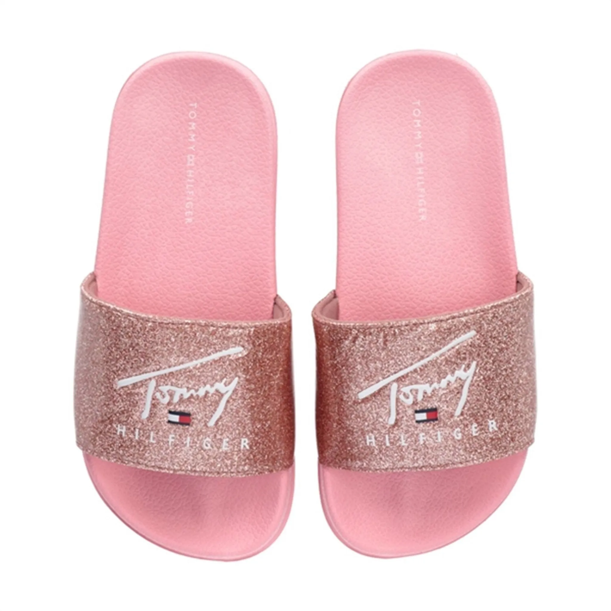 Tommy Hilfiger Flag Print Pool Slide Pink
