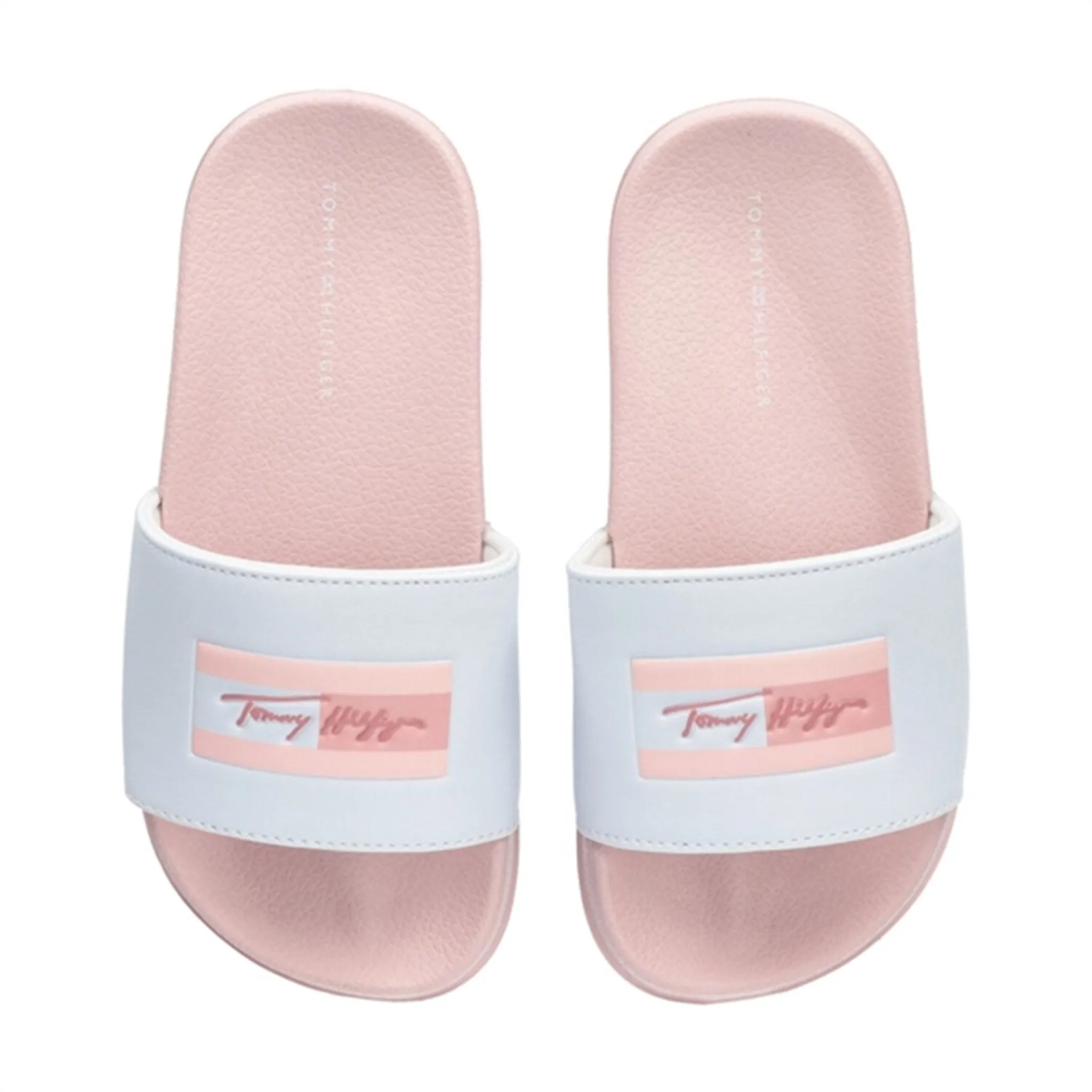 Tommy Hilfiger Flag Print Pool Slide White/Pink
