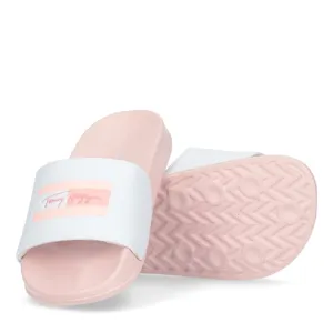 Tommy Hilfiger Flag Print Pool Slide White/Pink