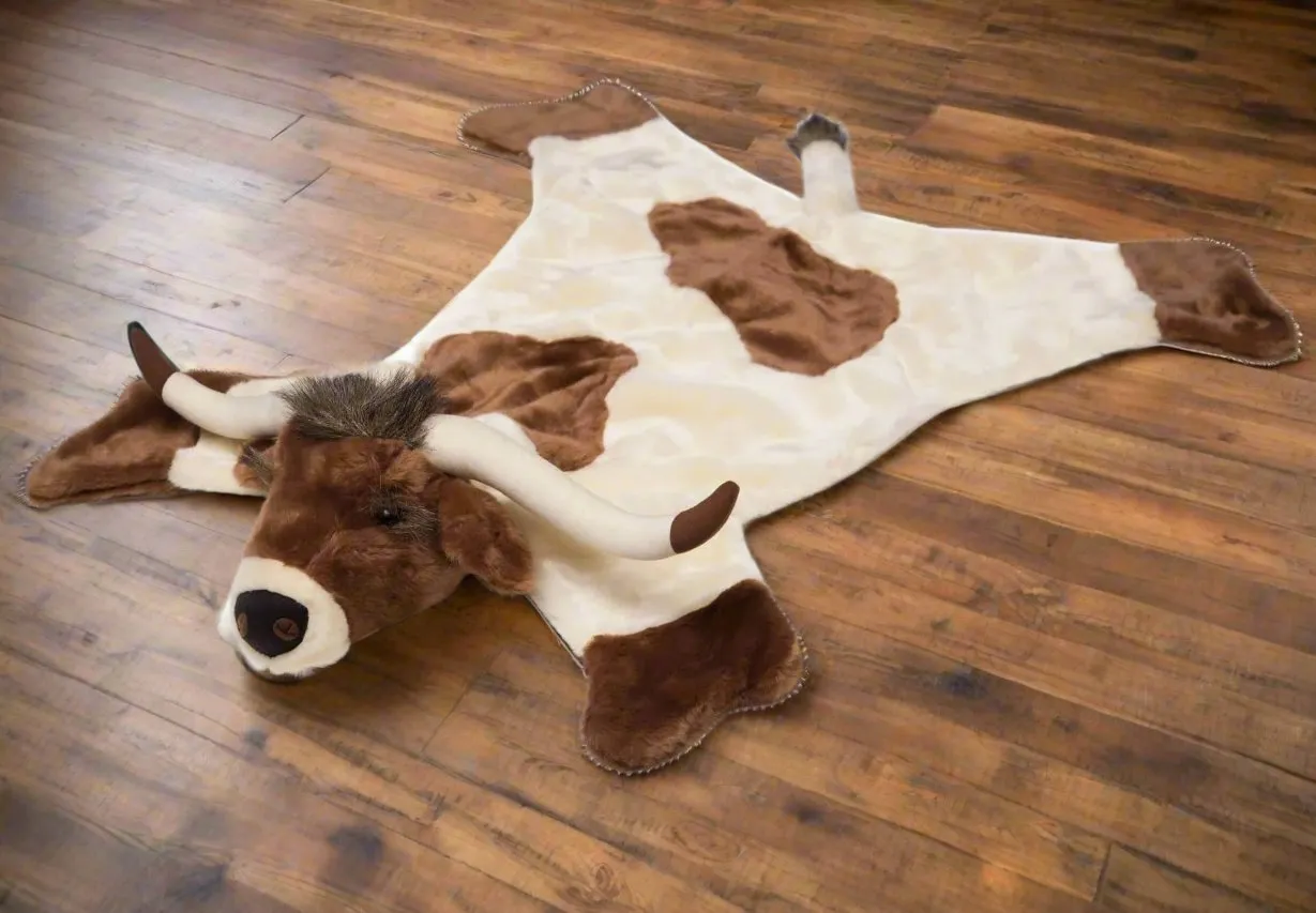 Tommy Longhorn Kids Plush Rug sectional couch, U-shape sofa