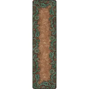 Tooled Floral Western Floor Runner sectional couch, U-shape sofa