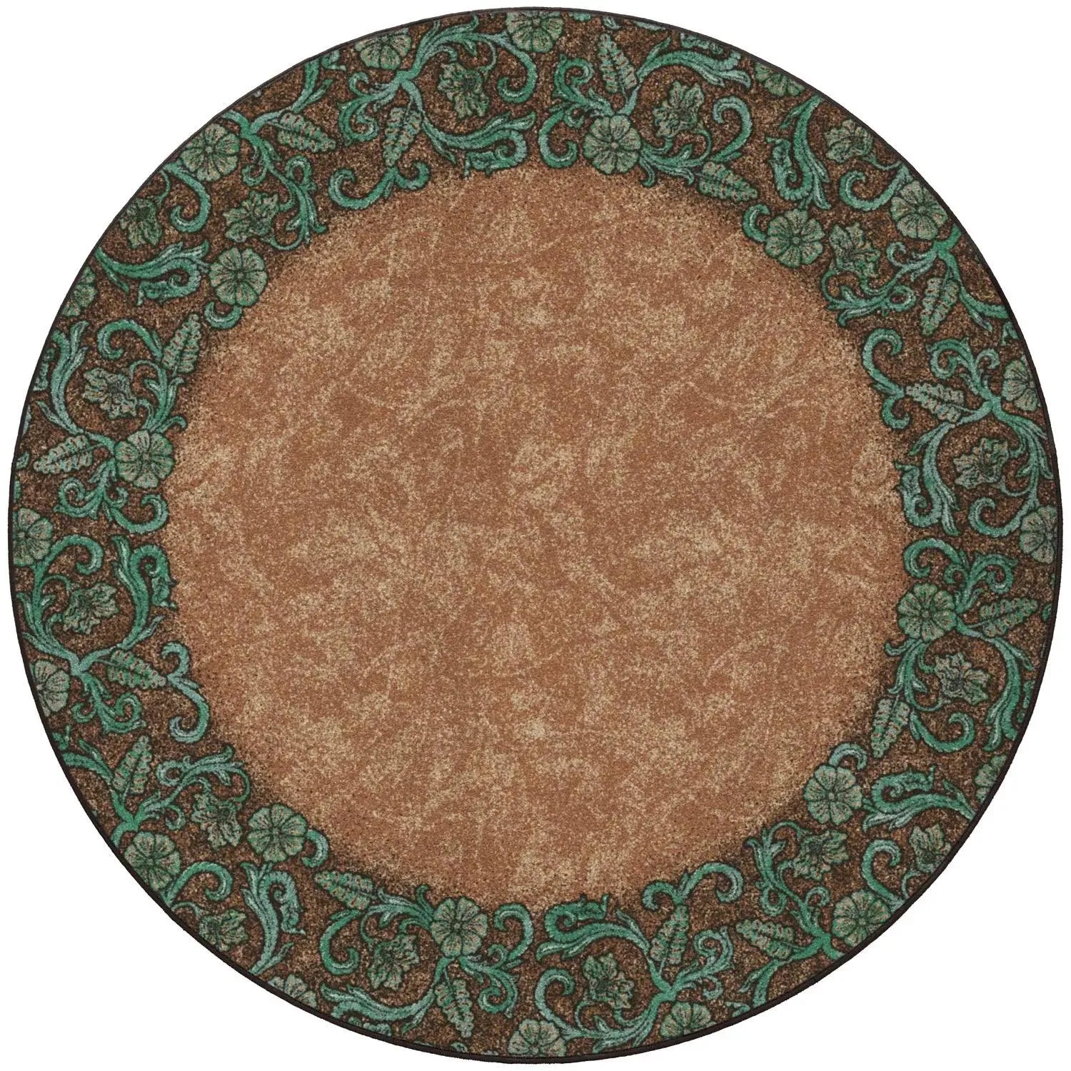 Tooled Floral Western Rug