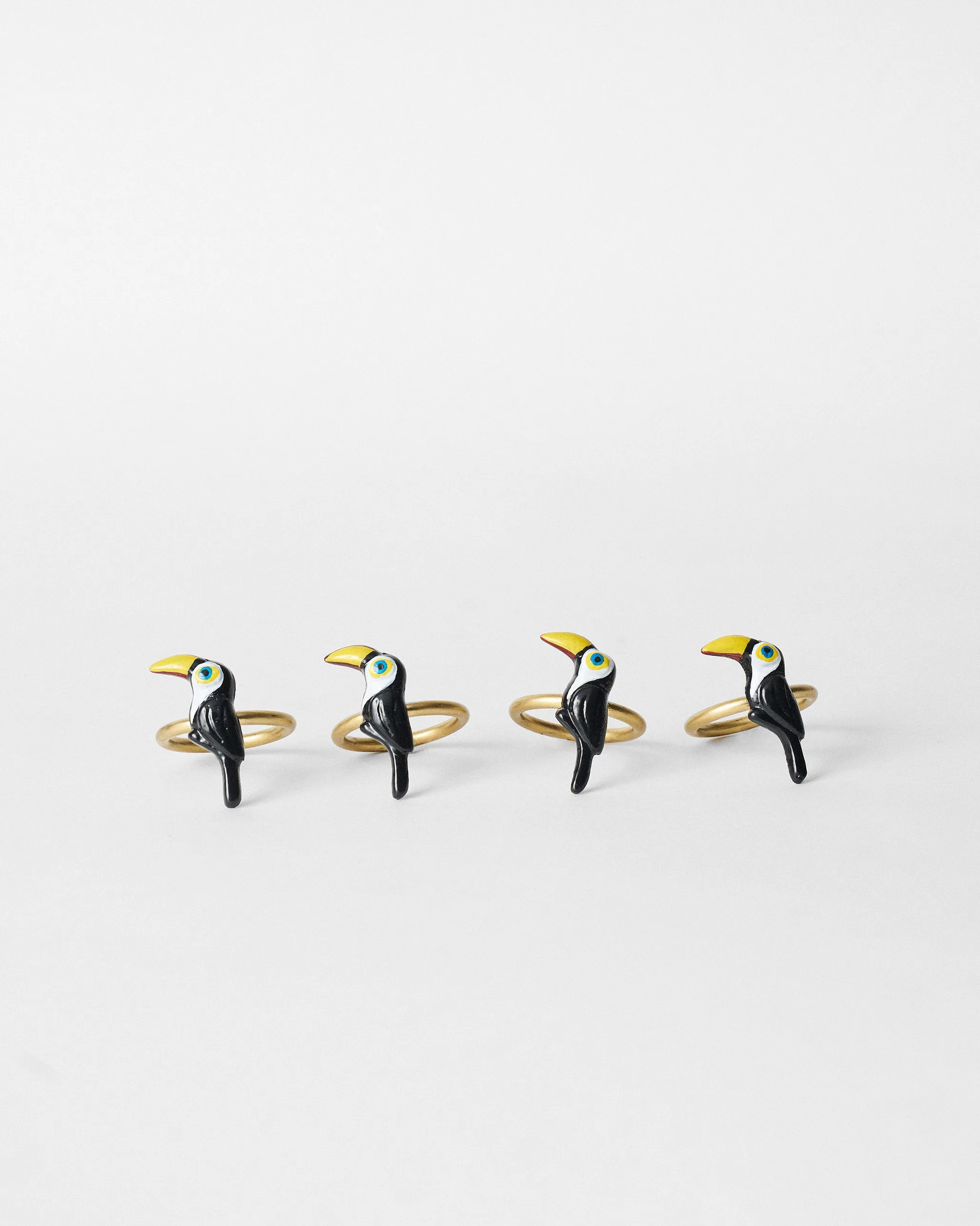 Toucan Napkin Ring - Set of 4 dinnerware set, ceramic plates