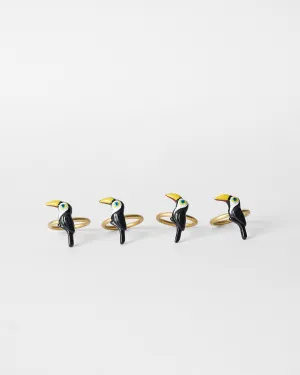 Toucan Napkin Ring - Set of 4 dinnerware set, ceramic plates
